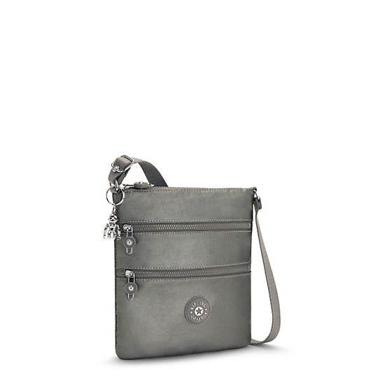 Kipling Keiko Metallic Crossbody Mini Bag Moon Grey Metallic | CA 1332KO